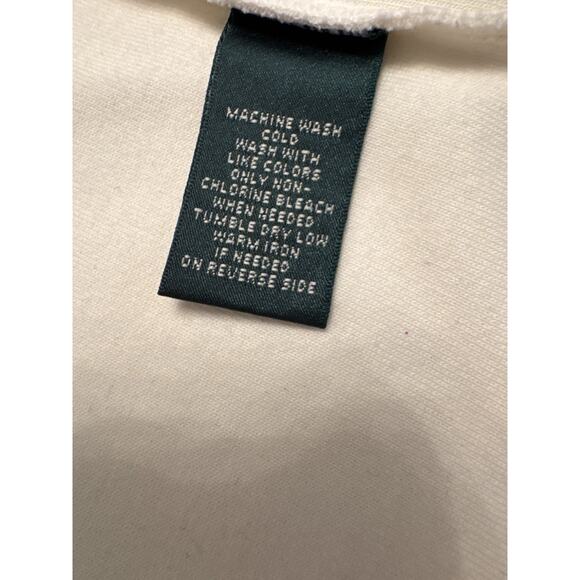 Lauren Ralph Lauren Zip Up Jacket Crest Cream Black Women's Large Ivory - Picture 5 of 10